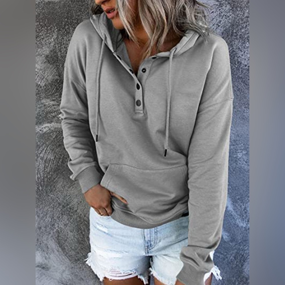 Drawstring Kangaroo Pocket Dropped Shoulder Hoodie